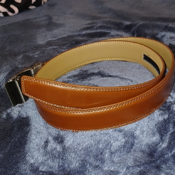 Men's Chaoren Brown Sliding Ratchet Adjustable Belt - Picture 4 of 5